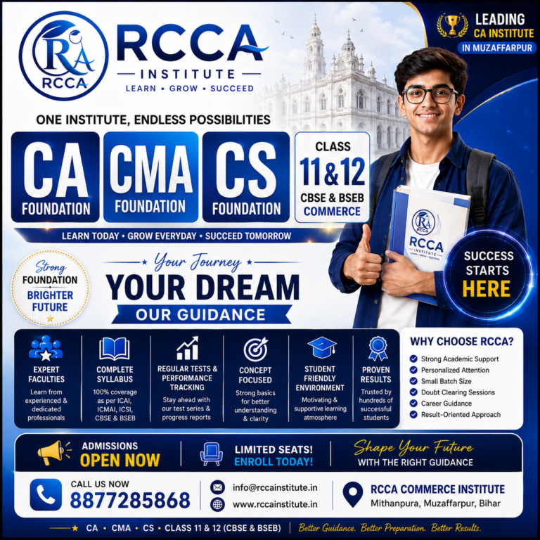 Best Commerce coaching in muzaffarpur : RCCA institute